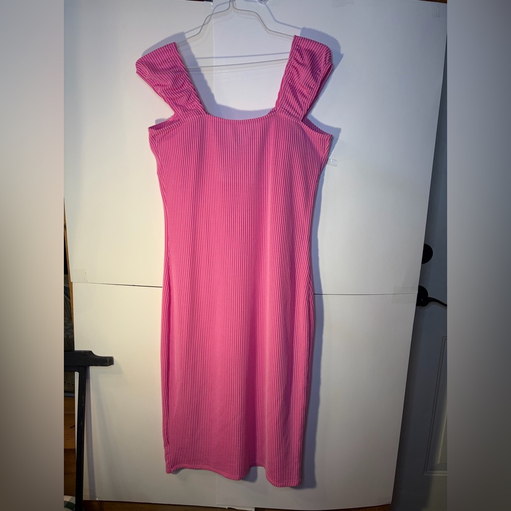 No Boundaries Vibrant Pink Midi Dress XL JR SIZE - Picture 4 of 7